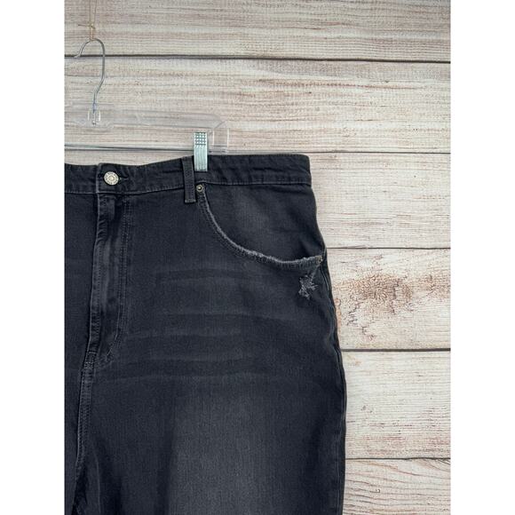 BDG Stretch High-Rise Flare Jeans Mens 39 Black Gray Medium Wash Distressed - Picture 4 of 12